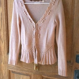 Blush Pink Wool Cardigan